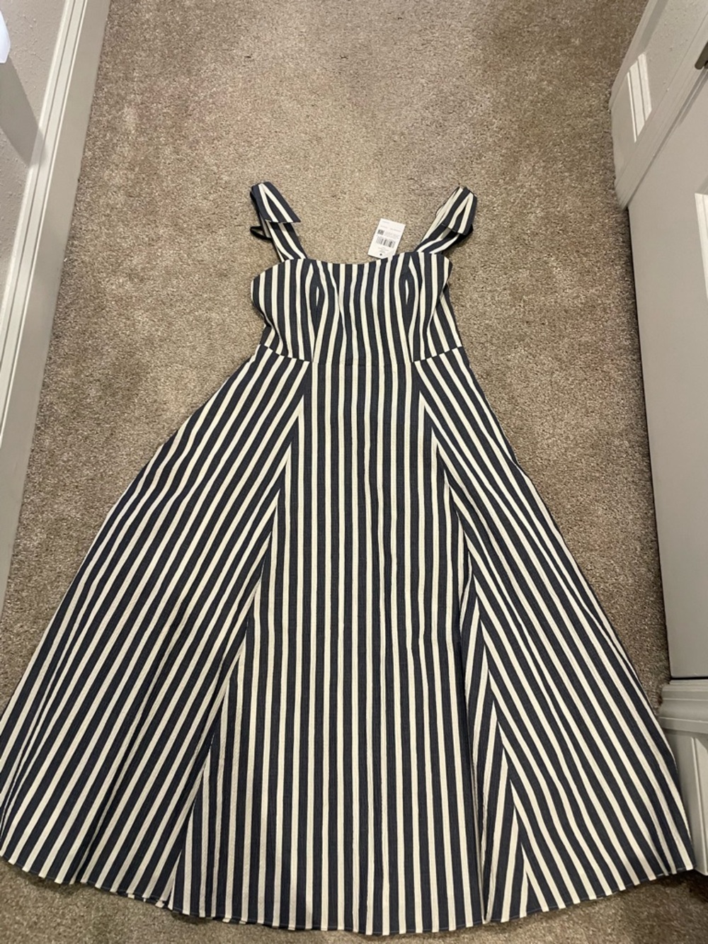kate spade Navy and White Striped Midi Dress